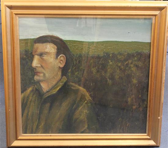 Alan Parker Portrait of a gentleman in a landscape, 24.5 x 26in.